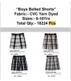 Boys Belted Yarn Dyed Plaid Shorts. 18224pcs. EXW Los Angeles